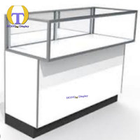 Vitrine de magasin de détail en verre trempé avec éclairage LED, table de présentation haut de gamme pour bijoux et montres, étagère d'exposition