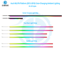 Éclairage d'ambiance RGB à changement de couleur pour Audi A6/RS6 (C7) 2012-2018, moule original 1:1, 20 lumières pour panneaux de garniture conducteur/passager