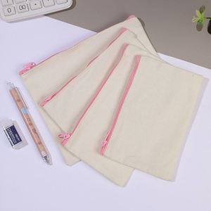 Sacs en toile à fermeture éclair multi-usages pour le voyage, trousse à cosmétiques, pochette vierge pour crayons, personnalisable avec logo, vente en gros, 8,3x5 pouces - Product Image 4
