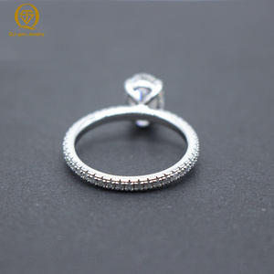 Anillo de Diamantes de Lujo, Serie Completa de Diamantes Cultivados en Laboratorio con Corte Ovalado, Certificado IGI, Oro Blanco de 18K, Grabado Interior Personalizado para Regalo de Aniversario - Product Image 2