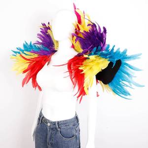 Capa de Plumas de Pollo Neón Vibrante, Suave, para <span class=keywords><strong>Mujer</strong></span>, Accesorio para Cosplay, Fiesta, Boda, Carnaval, <span class=keywords><strong>Disfraz</strong></span> de Bailarina, Personalizable - Product Image 2