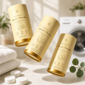 Envases de Tubo Cilíndrico Biodegradables Personalizados, Cartón Rígido con Estampado Dorado, Desincrustante, Envase de Tubo de Papel Kraft - Product Image 2