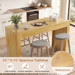 Premium Modern Commercial <b>Bar</b> Durable Wood Top Octagonal <b>Table</b> Wear-resistant High <b>Dining</b> Counter Stable Structure Restaurant - Product Image 3