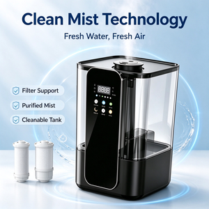 Humidificateur ultrasonique portable pour la maison, double buse, minuterie 8H, protection contre la faute d'eau, veilleuse ABS, faible bruit 36-45dB - Product Image 2