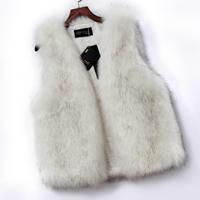 Manteau d'hiver décontracté pour femme en Spandex/Polyester écologique, respirant, avec col à revers en fausse fourrure de renard, manches longues