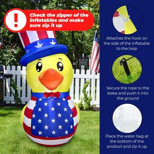 Décorations gonflables de canard de 1,5 m pour le 4 juillet, Jour de l'Indépendance, avec lumières LED intégrées pour fêtes patriotiques - Product Image 3