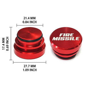 Jiax Car Cigarette Lighter Cover Red Aluminum Alloy Round Decorative <b>Dust</b> Cover With Eject Logo For Auto Interior - Product Image 2