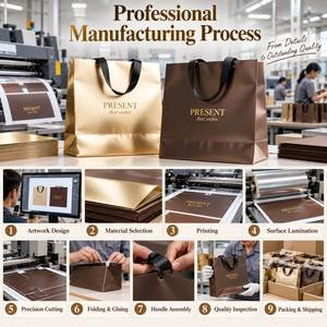 Bolsa de Papel Kraft Mini de Lujo Personalizada para Ropa, Compras, con Asa de Lazo Hecha a Mano, para Empaque Minorista, con Logotipo Impreso Personalizado - Product Image 3