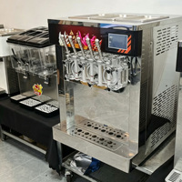 Nueva Máquina de Helado Suave de 5 Sabores para Mesa, Uso Comercial en Restaurantes, Fabricada en Acero Inoxidable, Máquina para Hacer Yogurt Congelado