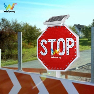 علامات مثمنة مشرقة من الألومنيوم للسلامة على الطرق إشارات تحذير لموقف السيارات وامض LED إشارات وقوف السيارات الشمسية - Product Image 5