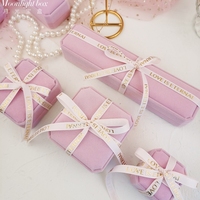 Petite boîte de rangement de couleur pour bijoux de luxe, boîte à bijoux en velours avec Logo personnalisé imprimé