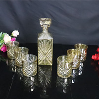 Bouteille de décanteur de liqueur de Brandy en verre de cristal bouteille de décanteur de whisky bouteille de décanteur de whisky en relief tridimensionnel multi-face
