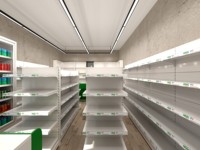 Étagères de supermarché commerciales double face robustes en bois et métal avec aménagement 3D gratuit – Équipement de vente au détail et d'épicerie personnalisé