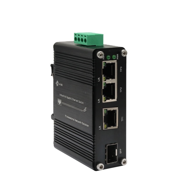 3 x 1000M RJ45 + 1 x 100M 1000M SFP Fiber Optic Industrial Gigabit Ethernet Switch with DIN rail