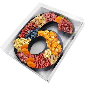 Charcuterie Board 12.5 Inch Cardboard Cutout Fillable Number 6 Food Tray Party Decorative <b>Box</b> - Product Image 1