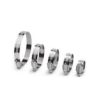 Collier de serrage à vis sans fin de style américain pour la manipulation des fluides en laboratoire, en acier inoxydable SUS 201, avec tête hexagonale fendue