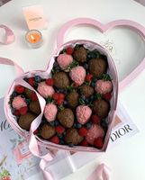Boîtes en papier d'emballage de bonbons en forme de cœur de luxe en gros d'usine avec ruban rose de qualité alimentaire fraise chocolat truffe