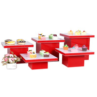 Supports de présentation alimentaire en acrylique |   Étagère de présentation en cubes empilables |   Décoration de table de buffet pour la restauration, les mariages et les desserts de fête