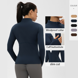 سميكة الشتاء مشبك الإبهام البريدي سيدة مخصصة الرياضة اليوغا اللياقة البدنية عالية الجودة صالة ألعاب رياضية تجريب زائد حجم طويل الأكمام أعلى للنساء - Product Image 2