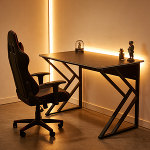 Escritorio de Estudio Negro Moderno, Escritorio de Madera Simple y Económico para Juegos, para el Hogar, Habitaciones de <span class=keywords><strong>Alquiler</strong></span> y Oficinas - Product Image 1