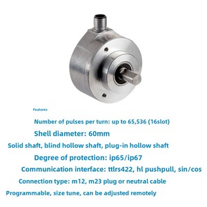 Bệnh DFS60I-Q4PM65536/DFS60I-Q4AC02500 rắn trục gia tăng mã hóa vuông Nhôm Nhà ở đồng liên hệ với vật liệu kết nối - Product Image 4
