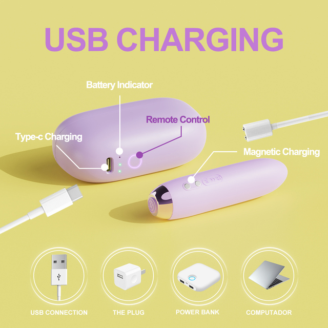 Wireless Remote Mini Vibrating Bullet 10 Speeds Portable Charging Case USB Rechargeable Adult Toy
