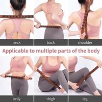 Tiefengewebe-Massagestab mit 10 Perlen aus Naturholz, Guasha-Therapie, Anti-Cellulite Triggerpunkt SPA Körperroller, Schlankheits-Tool