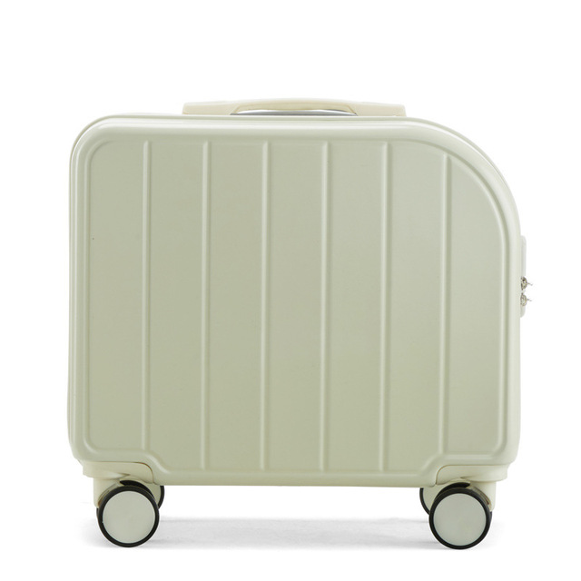 Unisex 18 Inch ABS Hard Shell Spinner Suitcase with Cartoon Design Silent Wheels for Travel Luggage
