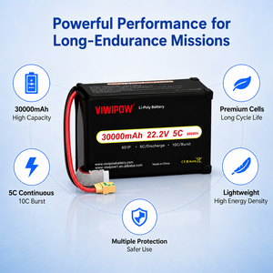 Batterie de drone FPV Viwipow 285Wh/kg 6S 30000mAh 5C semi-solide Lipo pour drones UAV - Product Image 4