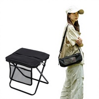 Chaise pliante portable pour l'extérieur, tabouret compact en acier au carbone, style camping, avec sac de transport, pour loisirs, pêche, train