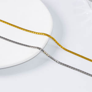 <span class=keywords><strong>Cadena</strong></span> Personalizada 316 de 3mm, Estilo Veneciano, Chapada en <span class=keywords><strong>Oro</strong></span> de 18K con PVD, Collar Impermeable e Hipoalergénico, <span class=keywords><strong>Cadena</strong></span> de Eslabones Tipo Caja para Fabricación - Product Image 3