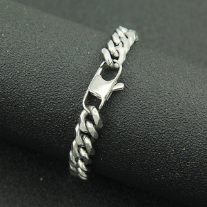 สร้อยคอไทเทเนียมเรียบง่าย สไตล์ฮิปฮอป โซ่หกเหลี่ยม ดีไซน์เท่ๆ  แบบคิวบา ขนาด 9 มม. แฟชั่นทันสมัย - Product Image 3