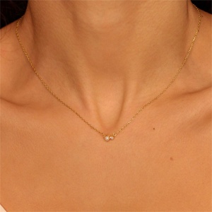 Wholesale Charms for Jewelry Making Women Necklace Stainless Steel Geometric 12 Birthstone Cubic Zircon Pendants - Product Image 1