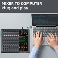 Console de mixage audio professionnelle PA8 de haute qualité, contrôleur DJ 8 canaux avec 256 effets de réverbération