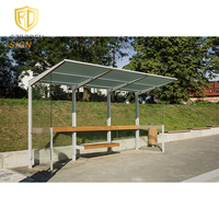 Shelroden Abribus à structure métallique en acier solide Style ouvert simple avec banc pour passagers Solution élégante de panneau d'affichage