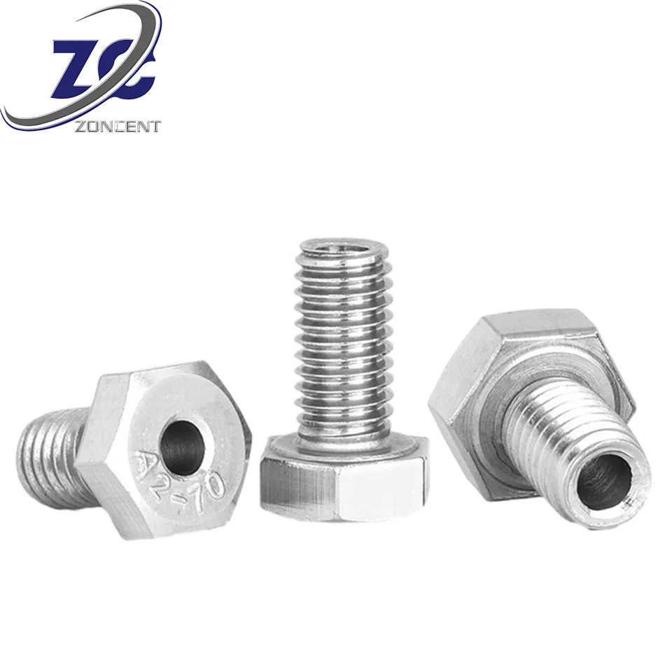 Non-standard Holes Hallow Bolts With All Size Hex Nuts Screw Steel Head Threaded Allen Stainless Non standard fasteners