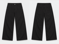 Pantalon en jean noir à jambes larges pour homme, personnalisé, avec ajusteurs latéraux à crochet G