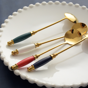 Cuchara de Servir para Restaurante de Calidad Premium DFS0329, Mango de Madera Esmaltado con Caja, Color Plateado, la Mejor Herramienta para Servir en Buffet - Product Image 4