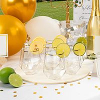Gobelets en plastique jetables de qualité alimentaire sans BPA 100% - 12 oz - Gobelets à vin sans pied en plastique fantaisie