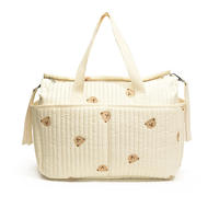 Sac Polochon Rembourré en Polyester Brodé Personnalisé, Sac à Main Bandoulière Cabas, Sac à Langer Portable, Sac de Maternité pour Maman