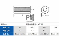 Vis d'espacement noires M2 M2.5 M3 M4 * L colonne d'espacement hexagonale en Nylon écrou d'accouplement en plastique Nylon à Double passage à tête plate