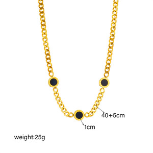 Gold Round Chain Stainless Steel Necklace Geometric Punk Hip Hop Style Fashion Pendant Necklaces - Product Image 4