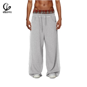 Pantalon de survêtement unisexe en molleton épais, coupe oversize, jambe large, taille haute, avec cordon de serrage, style streetwear personnalisé, OEM ODM - Product Image 1