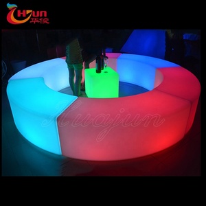 Tabouret avec LED lumineux, produit tendance, pour canapé-fauteuil incurvé, en plastique PE, étanche, 6 pièces en coupe, - Product Image 4