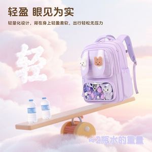 Wholesale Fashion Cute Bow Cartoon Backpack Large Capacity Relief Schoolbag Primary School Students Unisex Waterproof Polyester - Product Image 6
