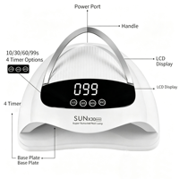 Lampe à ongles UV LED professionnelle 360W SUN X30 MAX - Séchoir à ongles de la plus haute puissance pour tous les gels avec capteur intelligent - Outil de qualité professionnelle