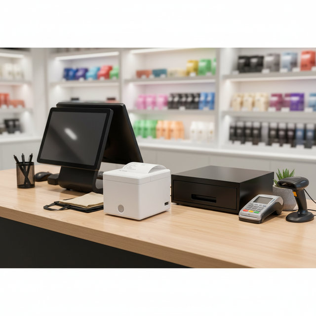 80mm Desktop Cash Register Receipt Printer Wireless Bluetooth USB Lan Thermal Printers with Auto Cutter and Cash Drawer