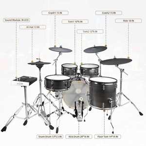 Batería Electrónica Acústica HXM XD-2000-KM con Parches <span class=keywords><strong>de</strong></span> Malla <span class=keywords><strong>de</strong></span> Poliéster <span class=keywords><strong>de</strong></span> Doble Capa, Cámara <span class=keywords><strong>de</strong></span> Polimadera y Conector para Auriculares - Product Image 2
