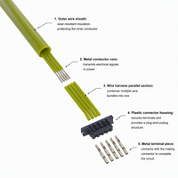 Conector de Cable de Bajo Perfil de 0.8mm y 4 Pines, Conector de Crimpado de Una Sola Fila para Dispositivos Móviles, Dispositivos Vestibles y Drones