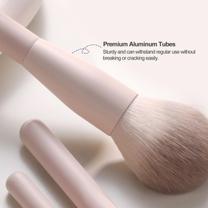 Ensemble de 13 pinceaux de maquillage en poils synthétiques vegan, luxe rose, étiquette privée personnalisée, pinceaux de maquillage de haute qualité avec sac pour les yeux et le visage - Product Image 3